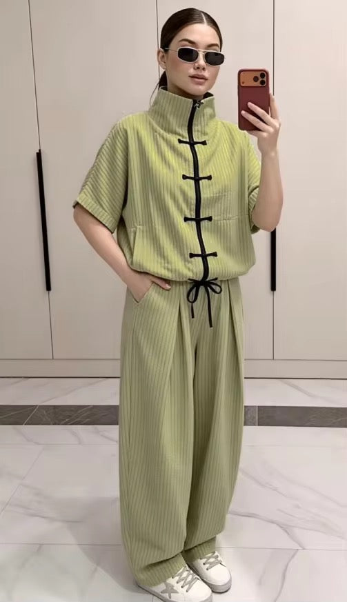 Short sleeve mandarin set