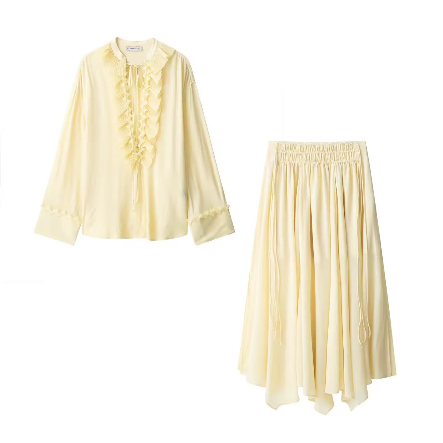 Ruffle blouse and skirt set