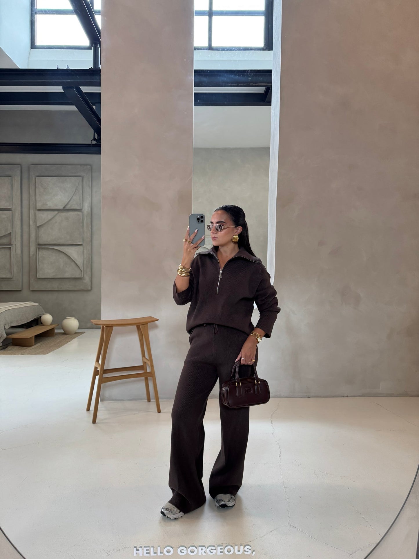 Knit zipper co ord set