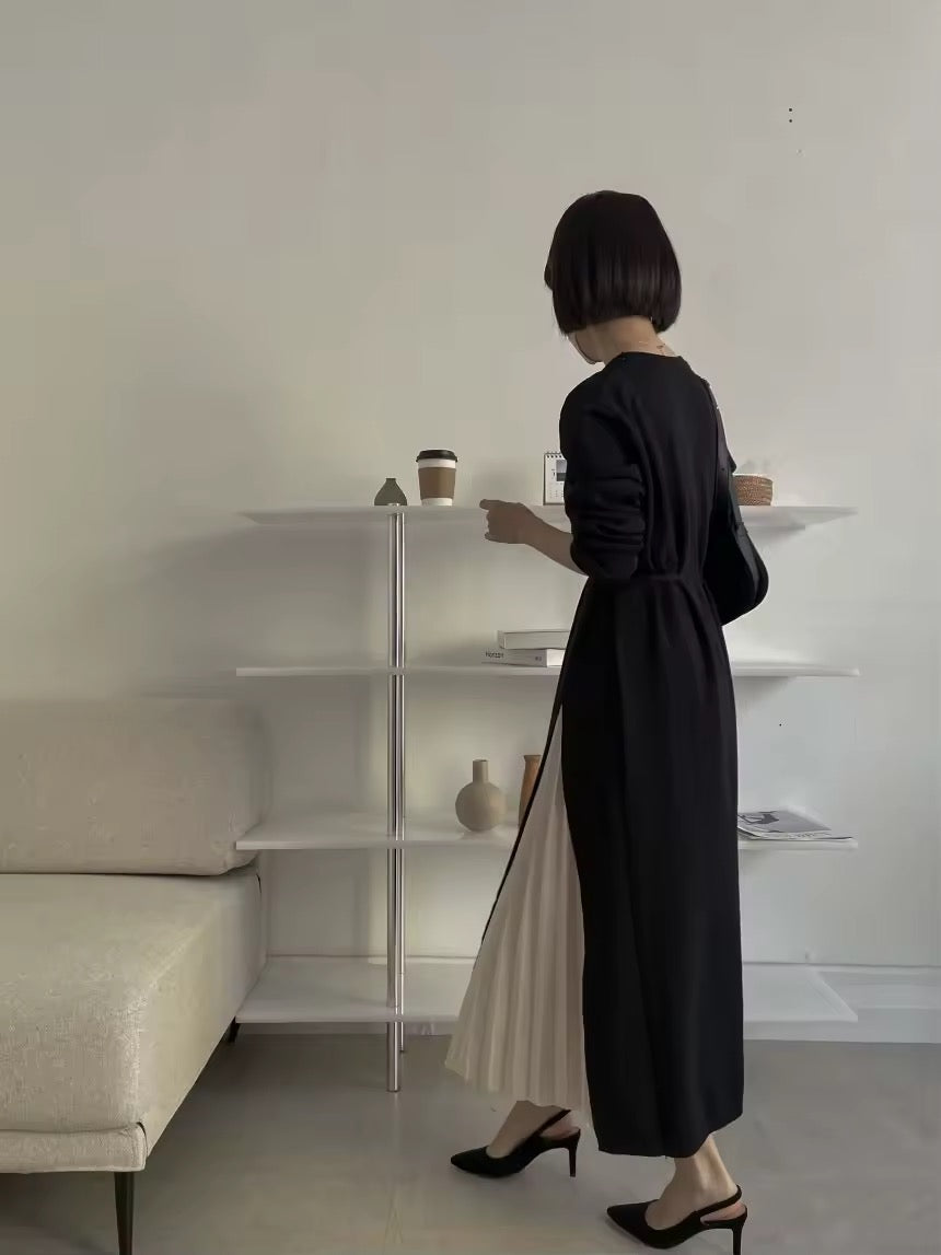 Pleated knit dress