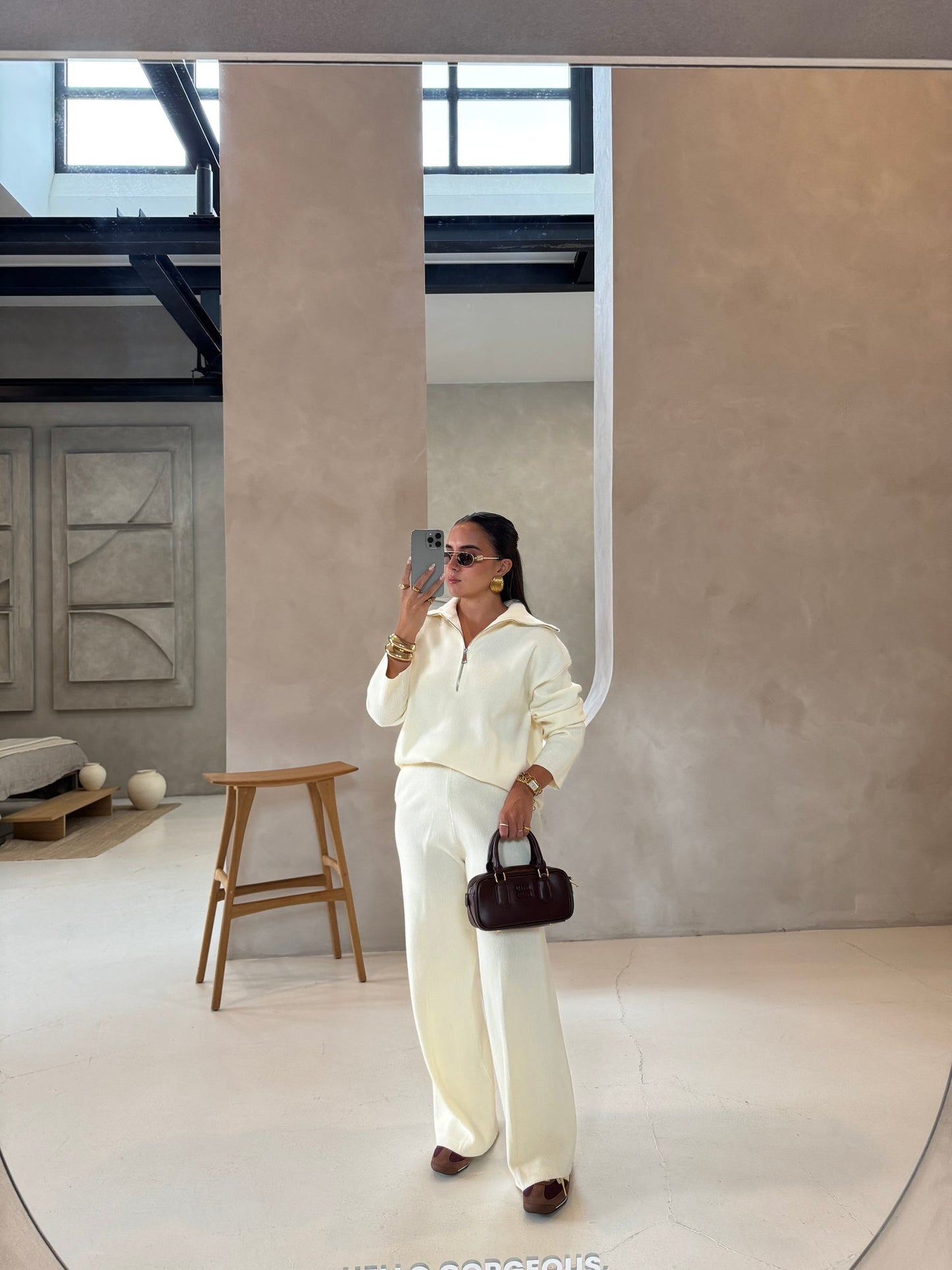 Knit zipper co ord set