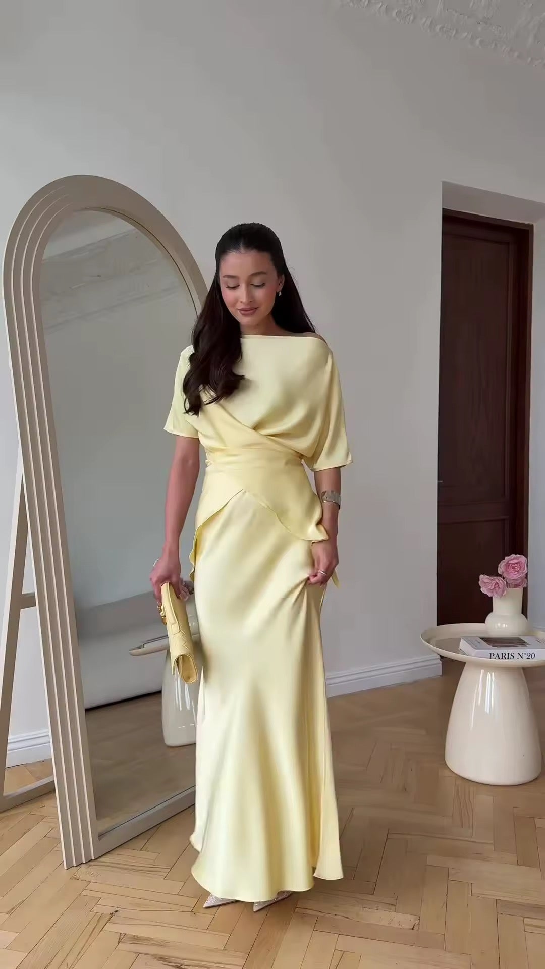 Belted shirt and skirt set