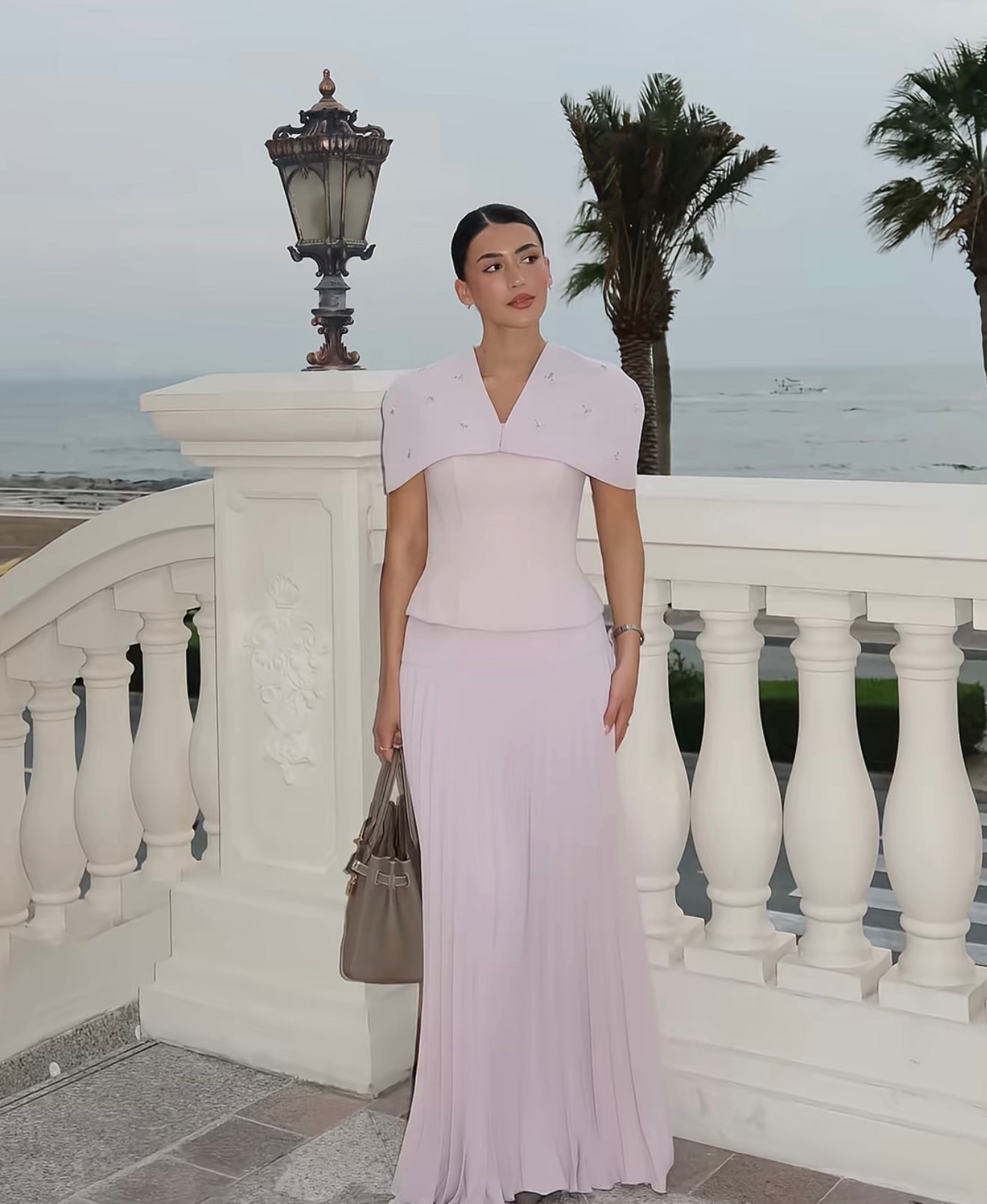 Embellished cape & skirt set