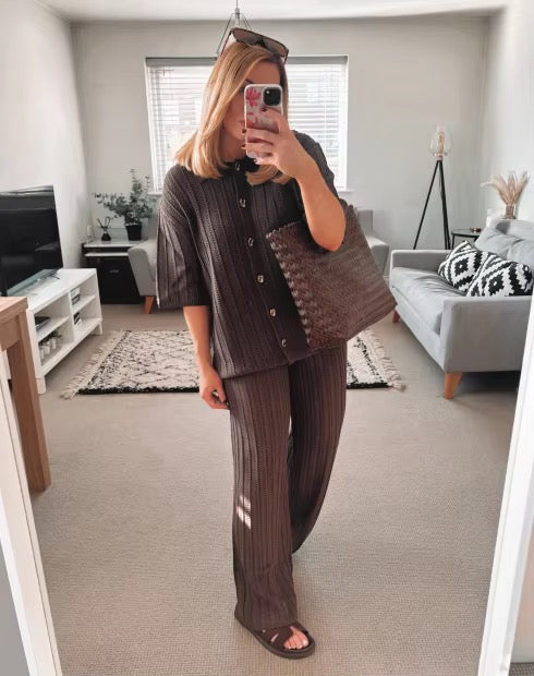 Collared knit set