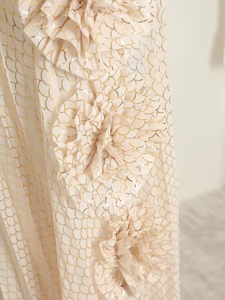 Pleated ruffle dress