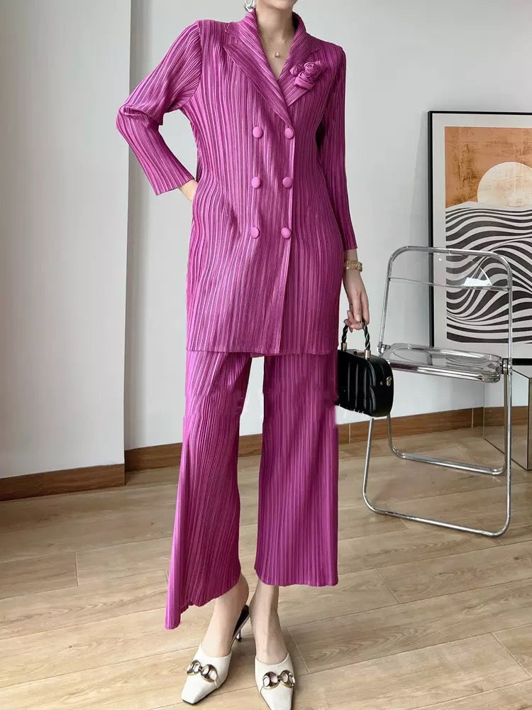 Pleated coat set