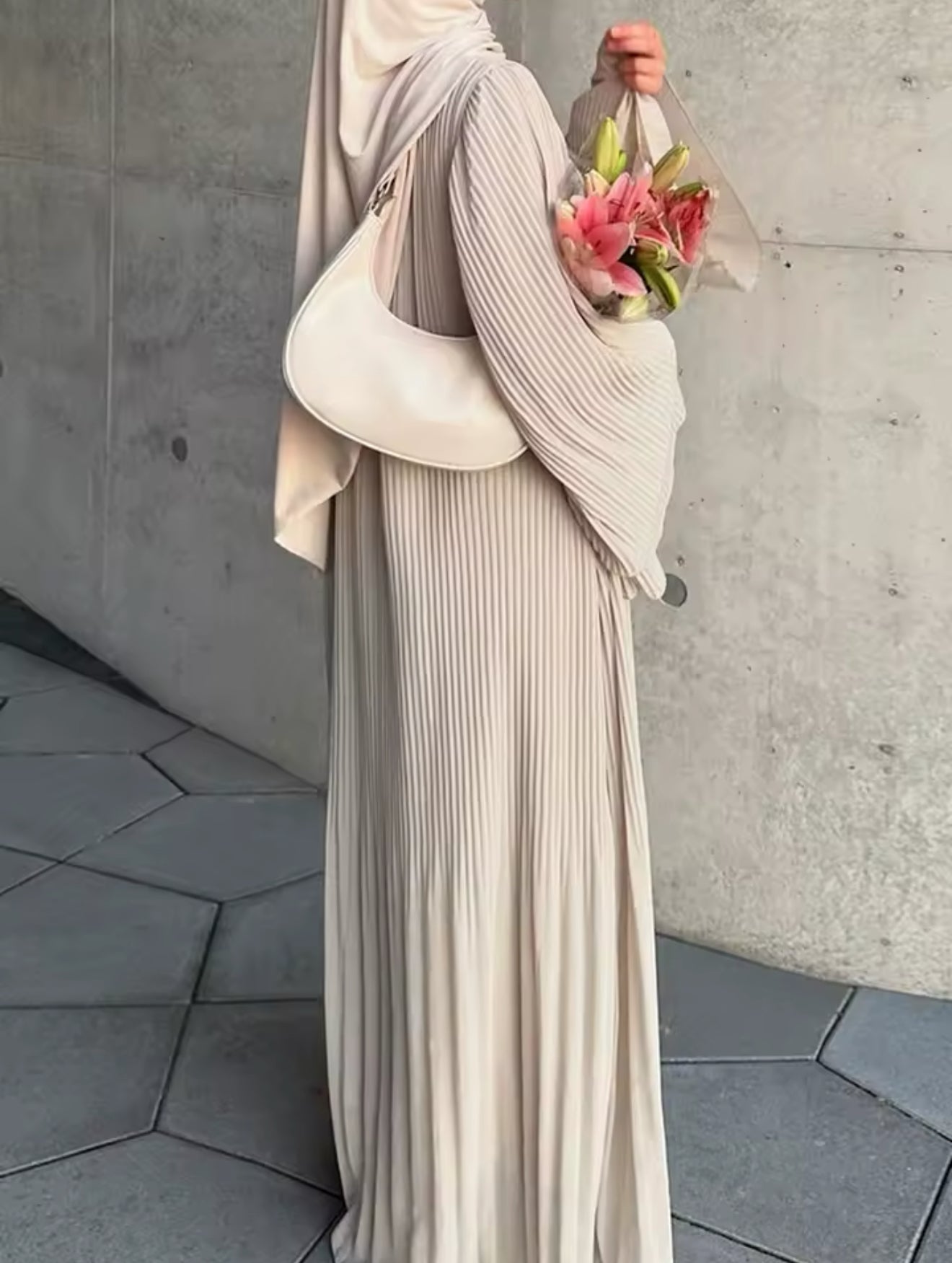 Pleated maxi dress