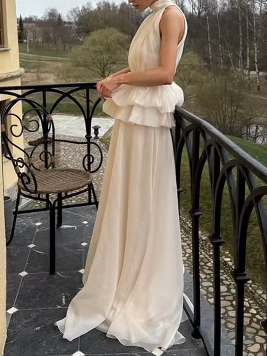 Sleeveless ruffle dress