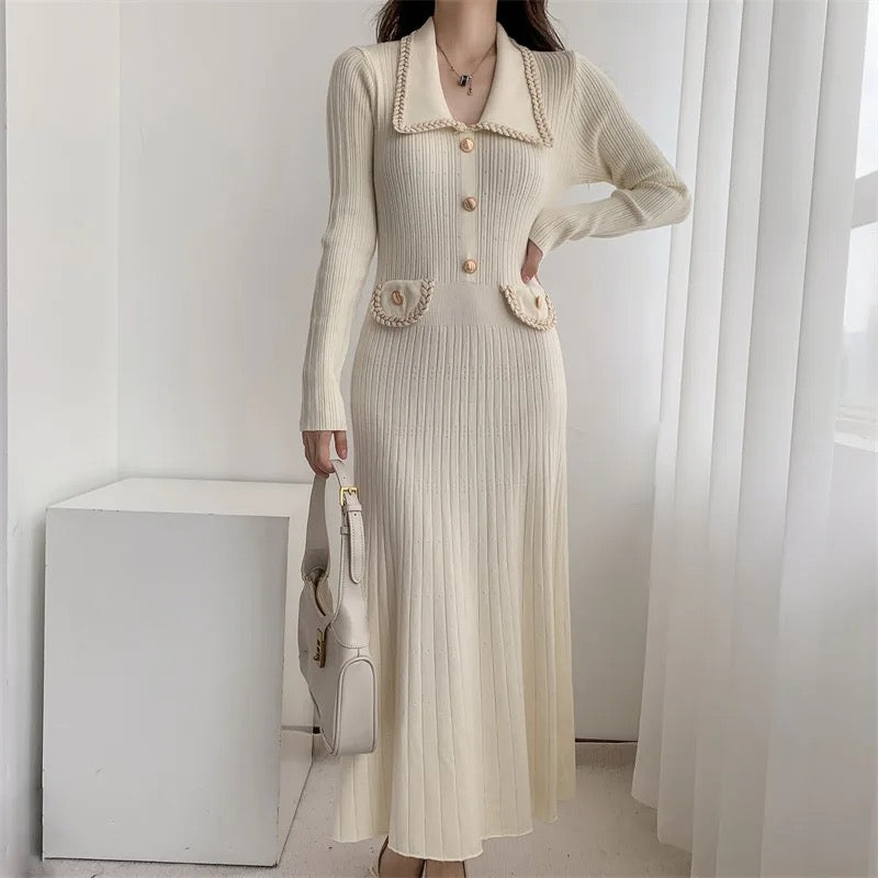 Collared knit dress