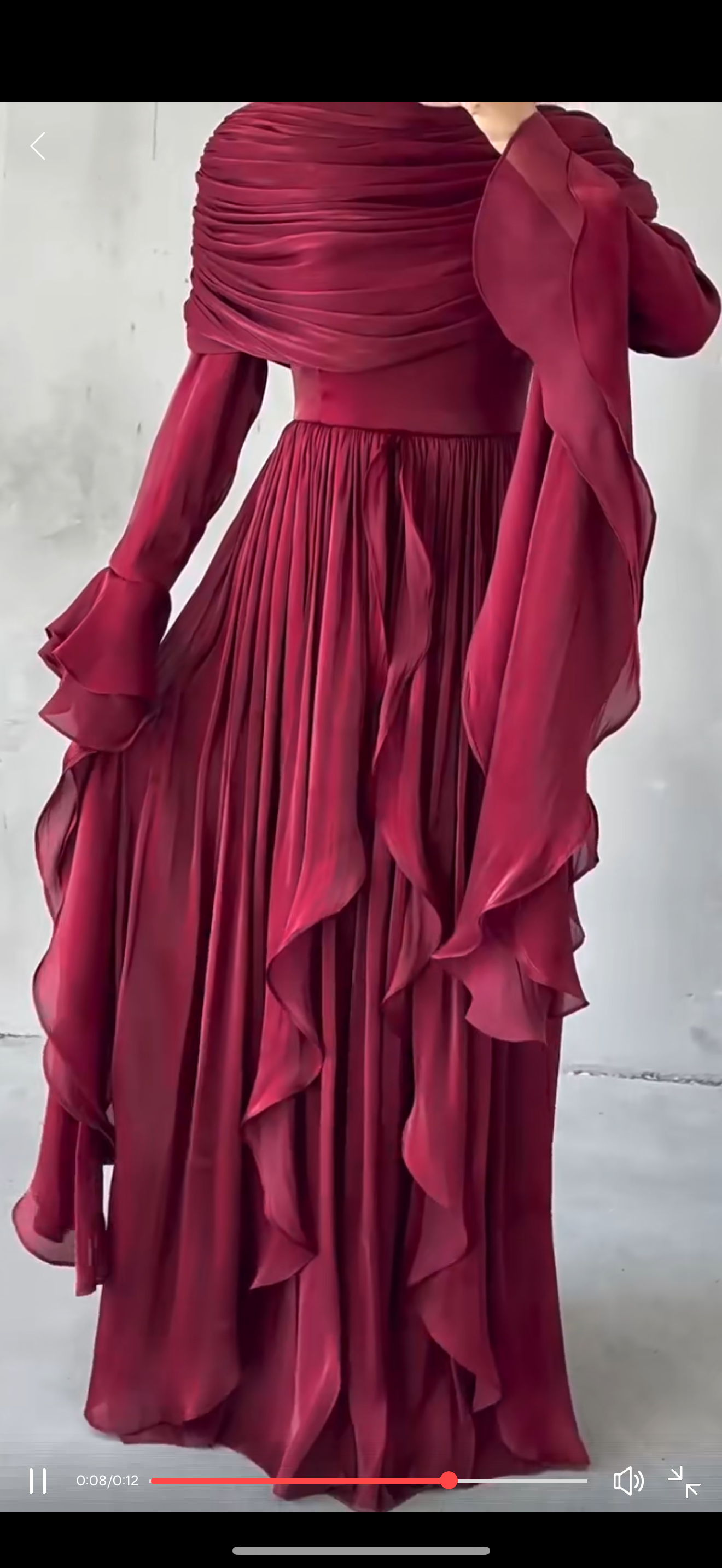 Pleated ruffle maxi dress