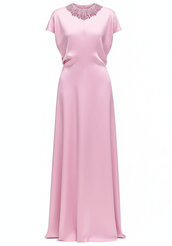 Embellished batwing sleeve dress