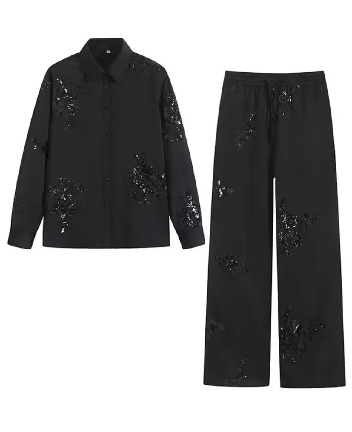 Sequin shirt and pants set