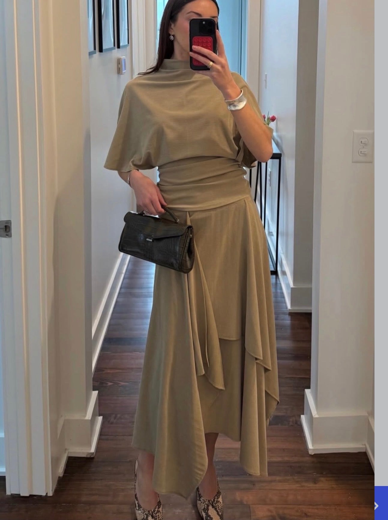 Asymmetrical skirt and top