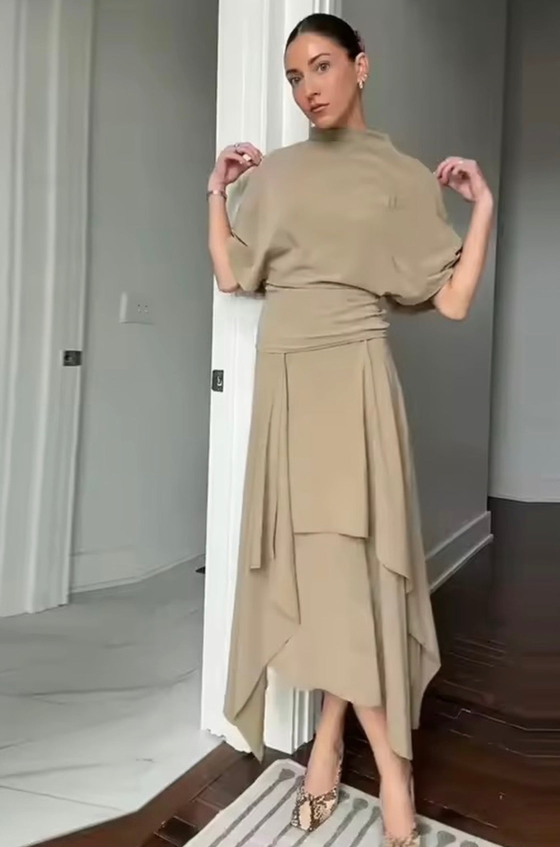 Asymmetrical skirt and top