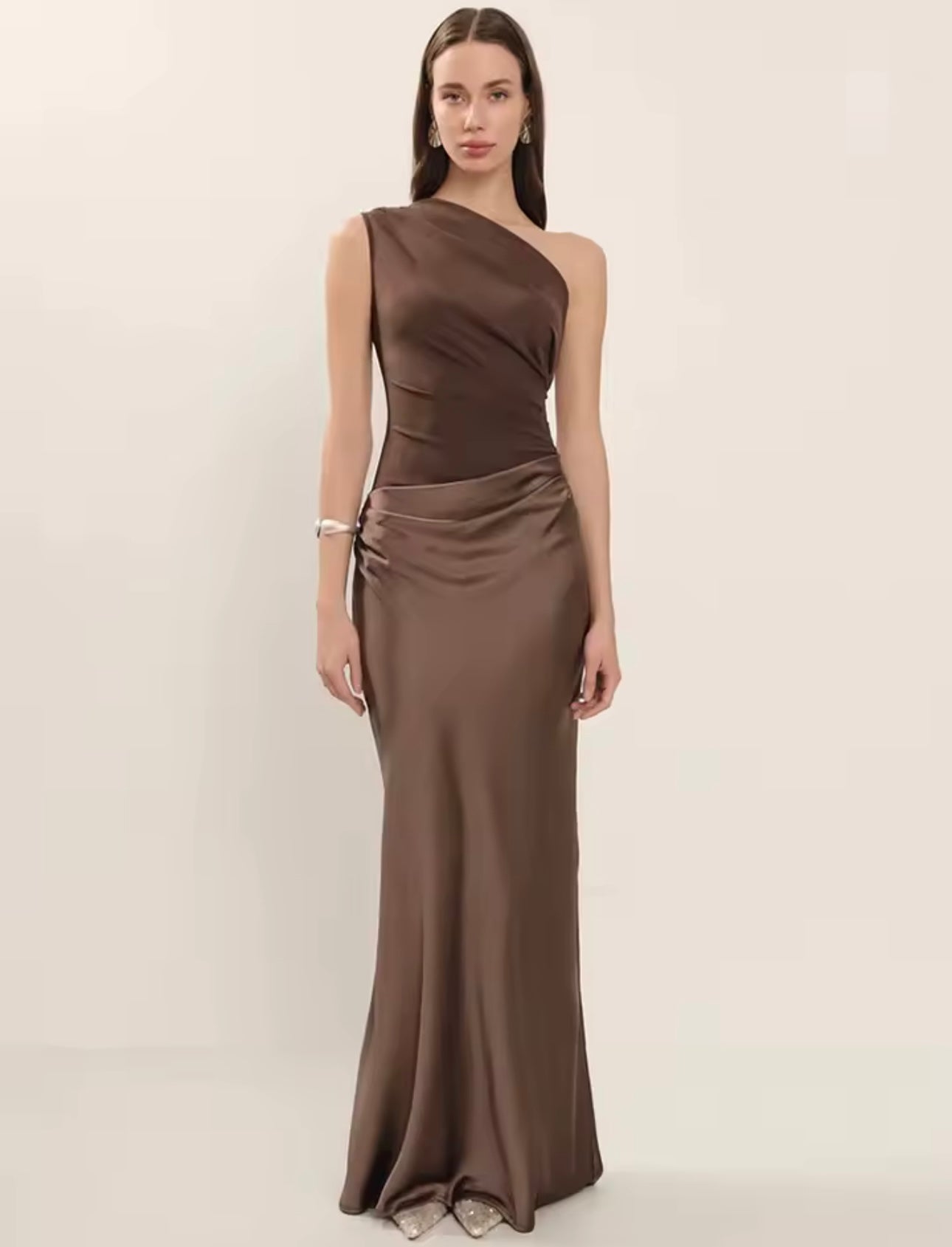 Slanted collar dress