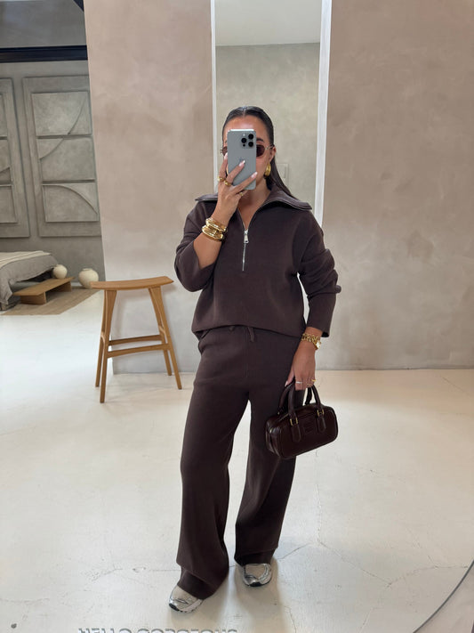 Knit zipper co ord set