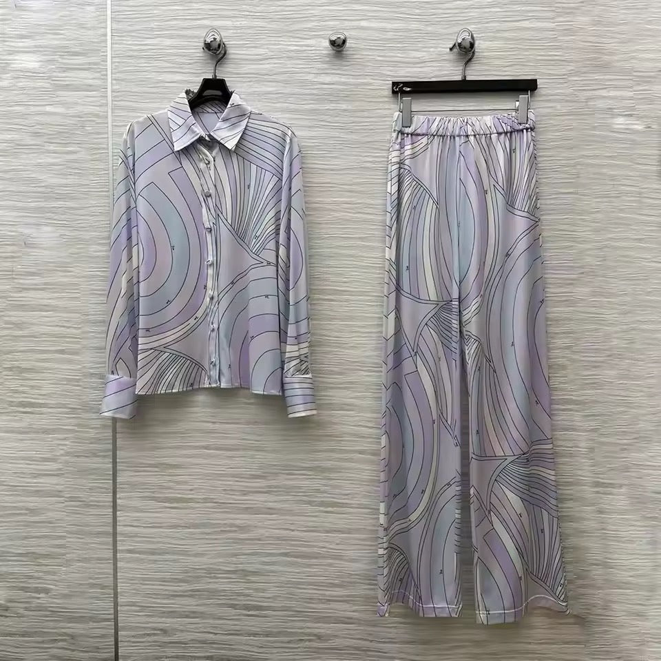 Satin printed co ord set