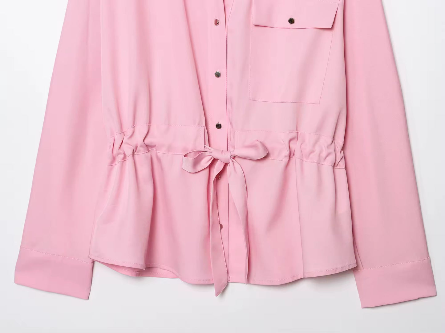 Drawstring waist blouse and pants set