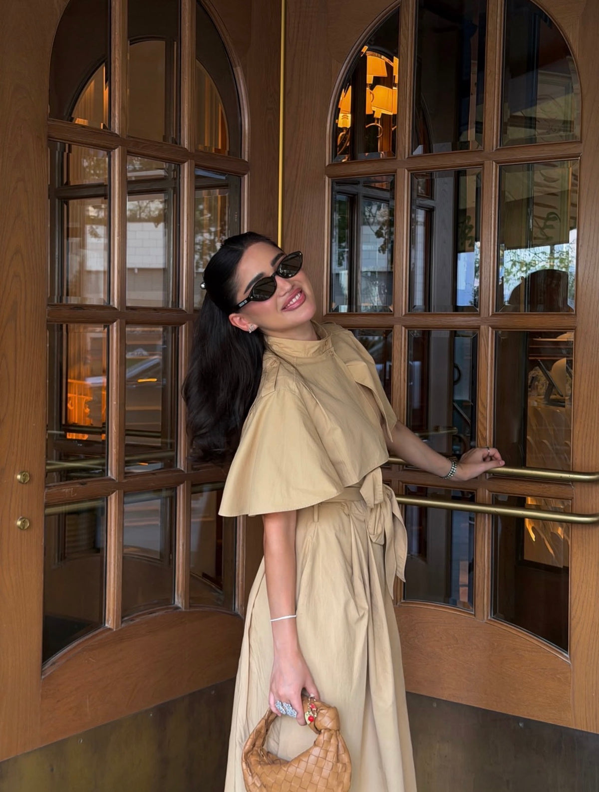 Cape shirt dress