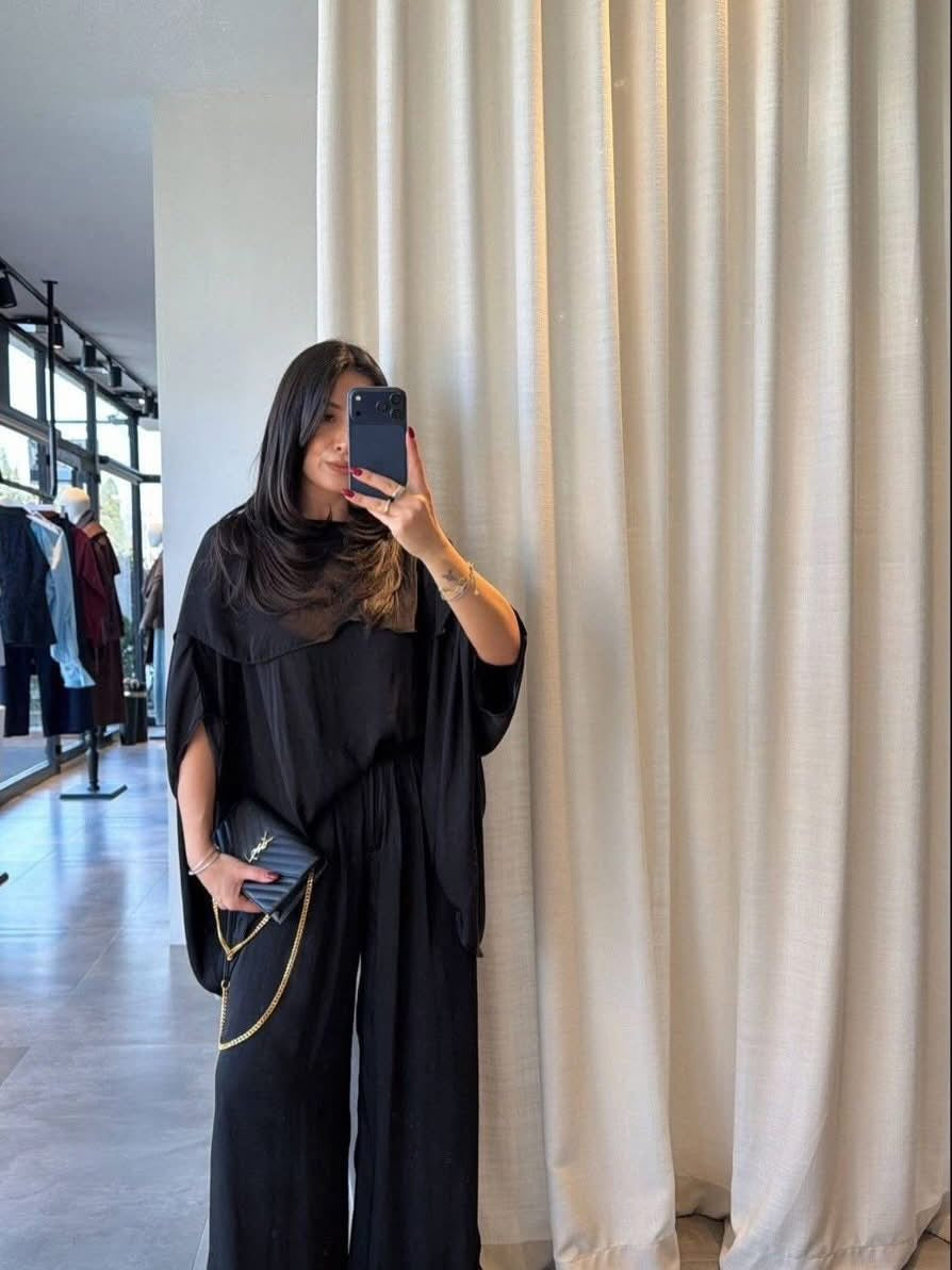 Ruffle blouse and pants set