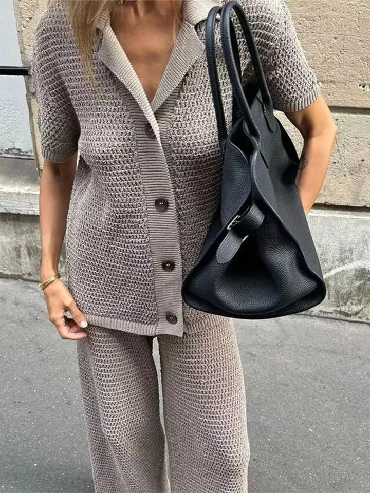 Buttoned knit set