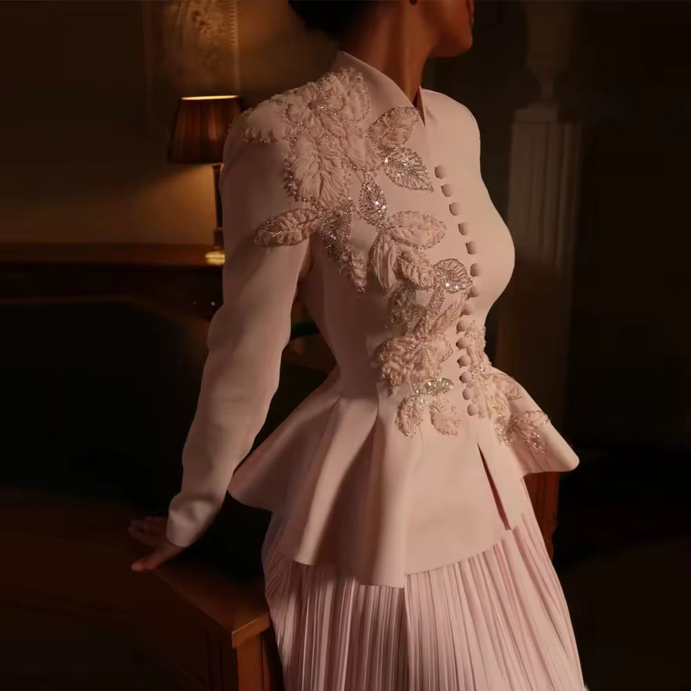Embellished peplum set