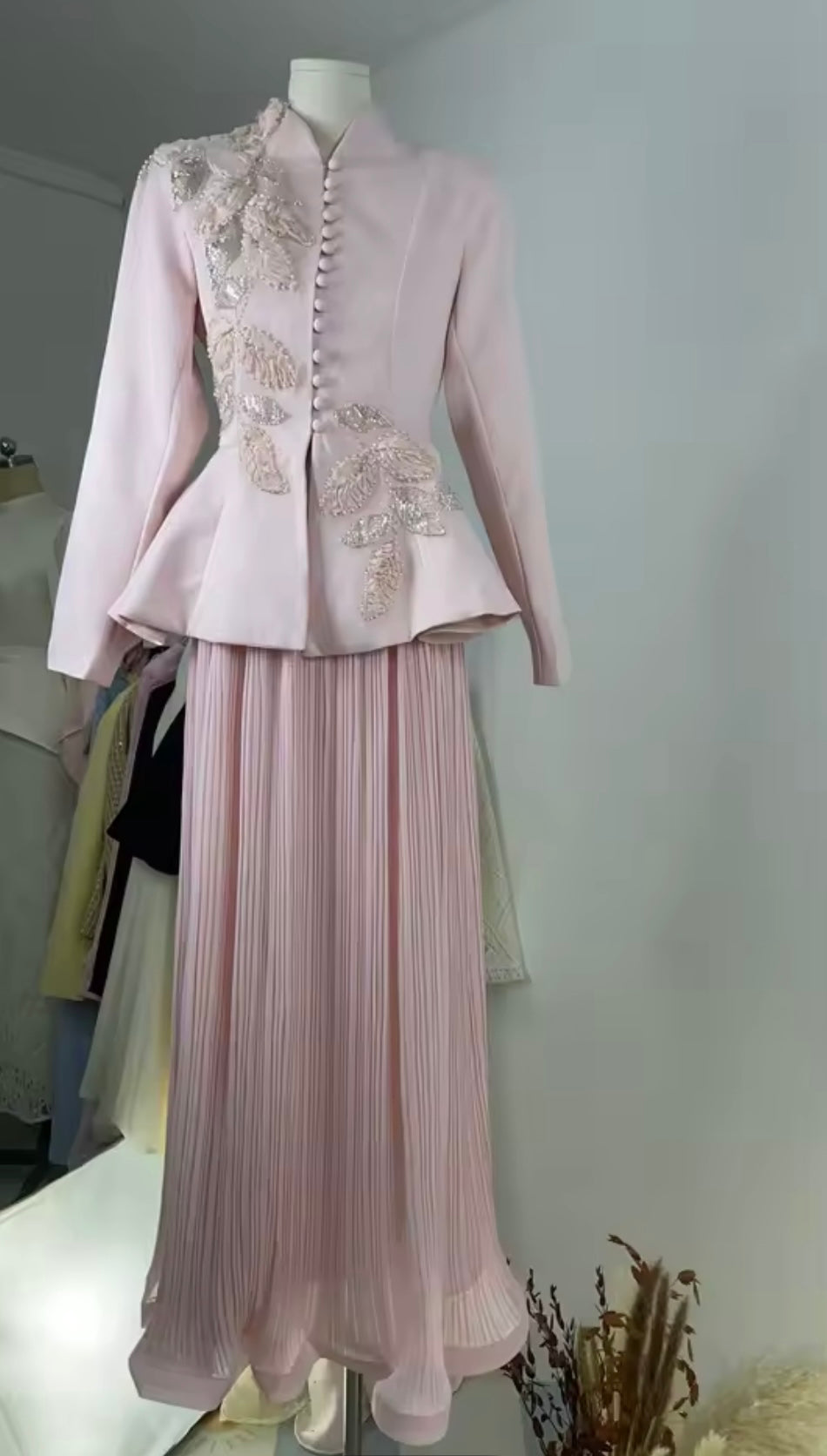 Embellished peplum set