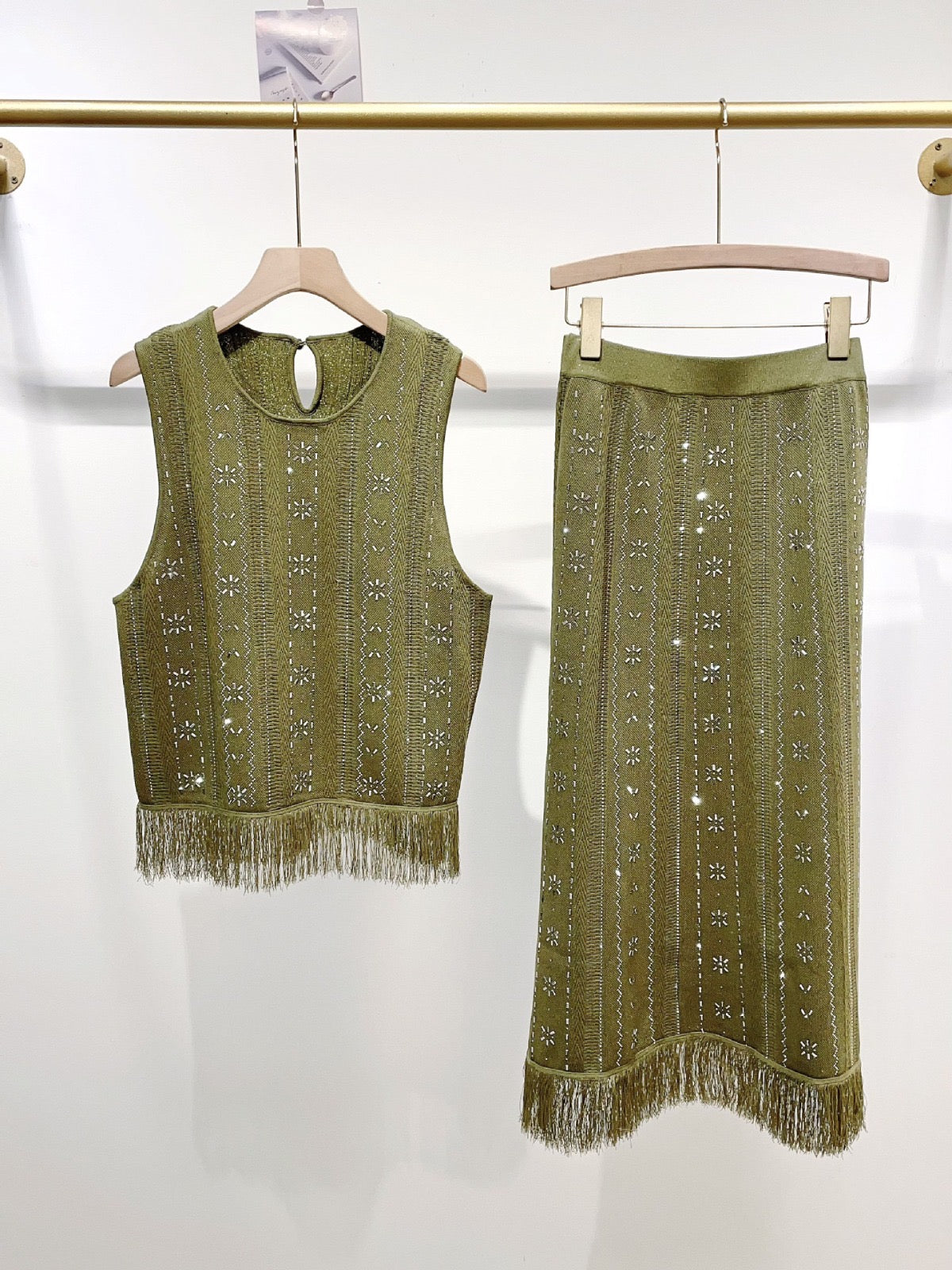 Embellished knit set