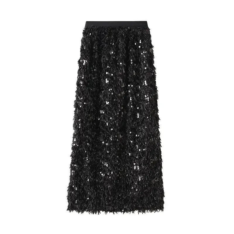 Sequin tassel skirt