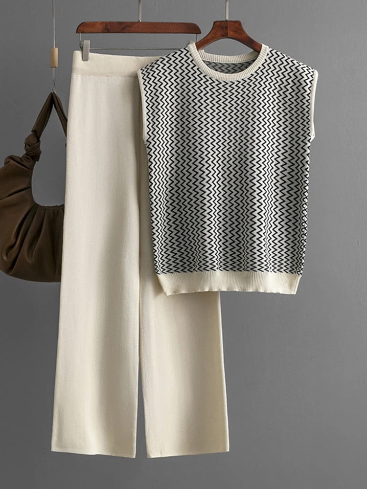 Sleeveless knit set