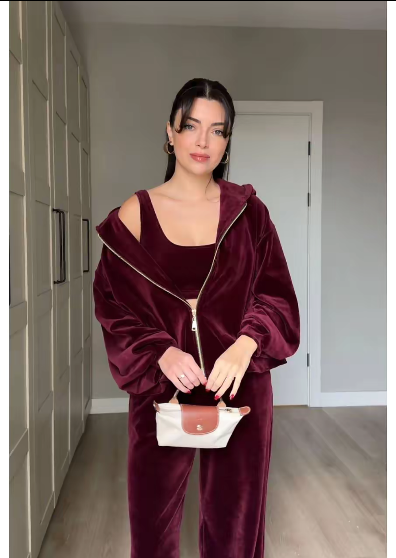 Velvet zip set