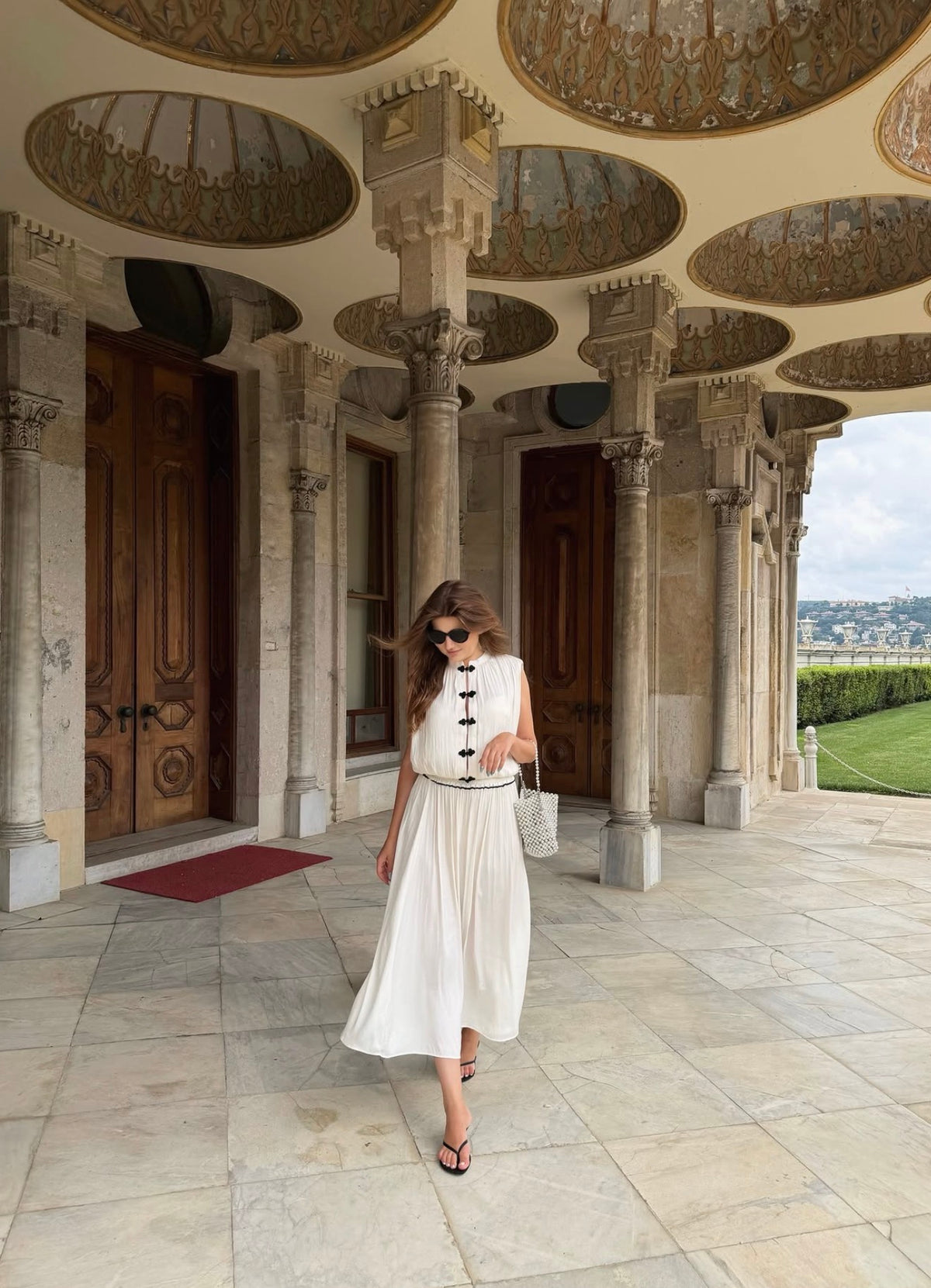 Mandarin top and skirt set