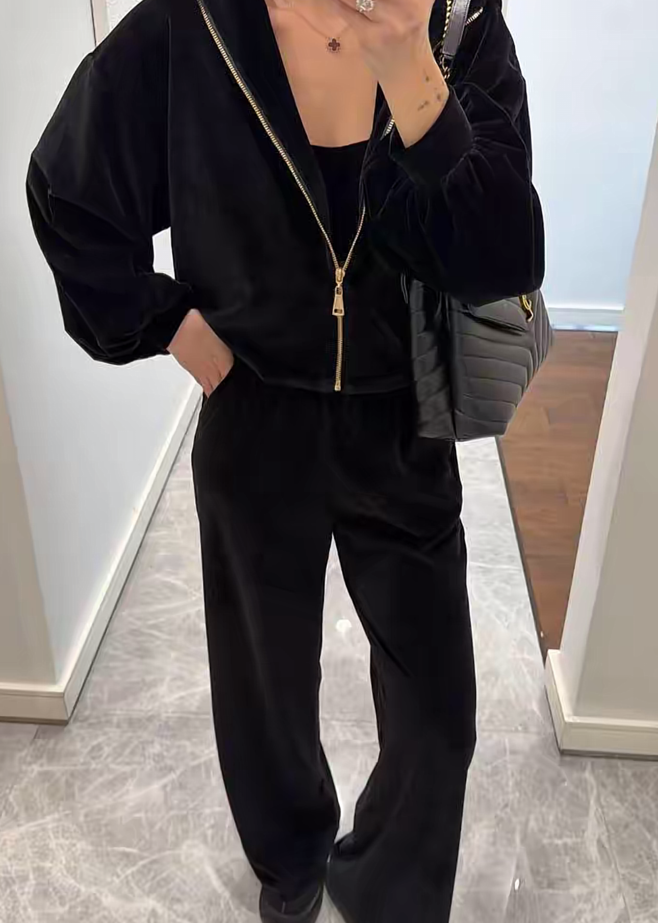 Velvet zip set