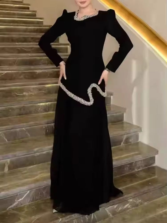 Embellished pleated dress