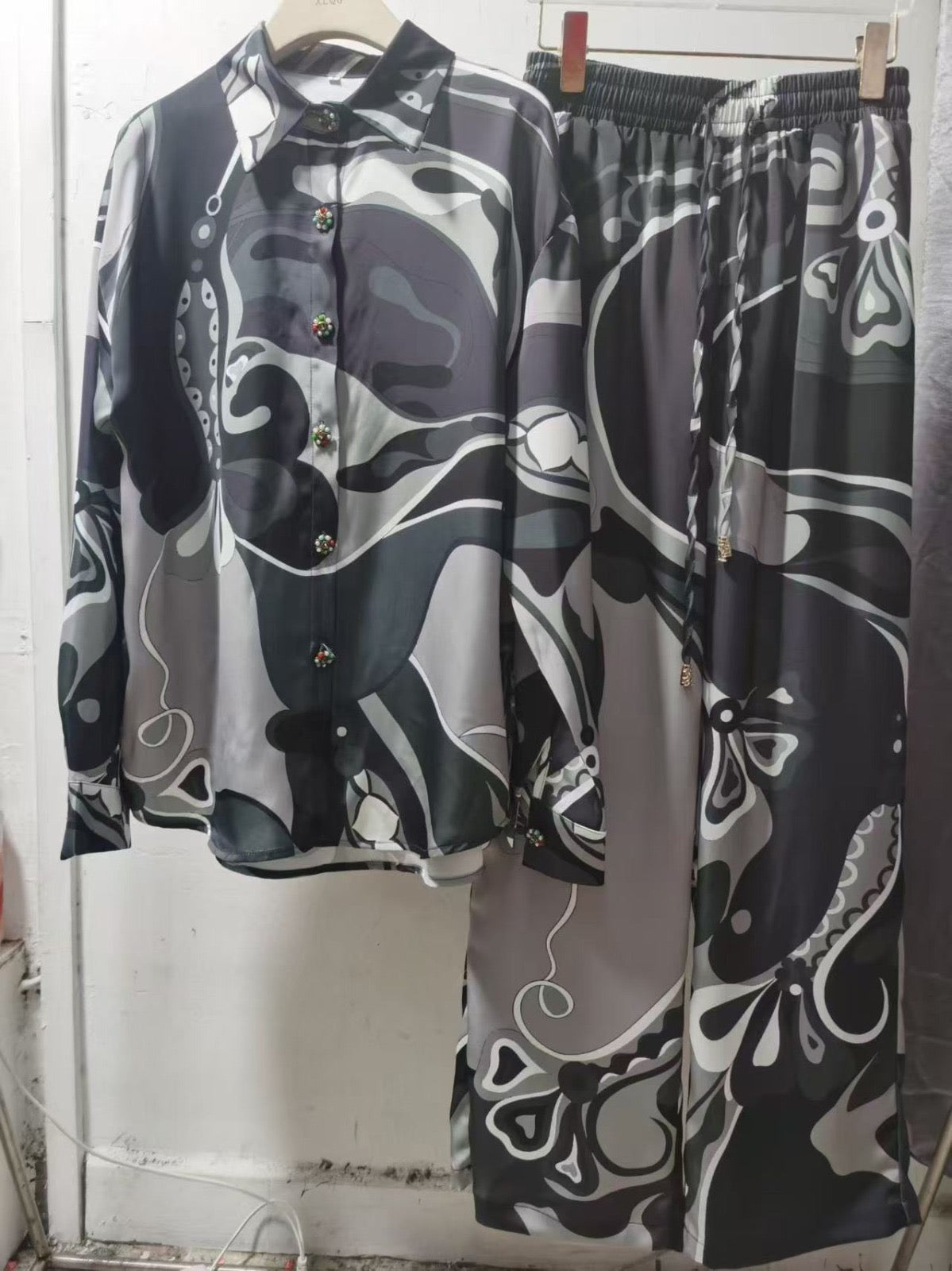 Satin printed co ord set