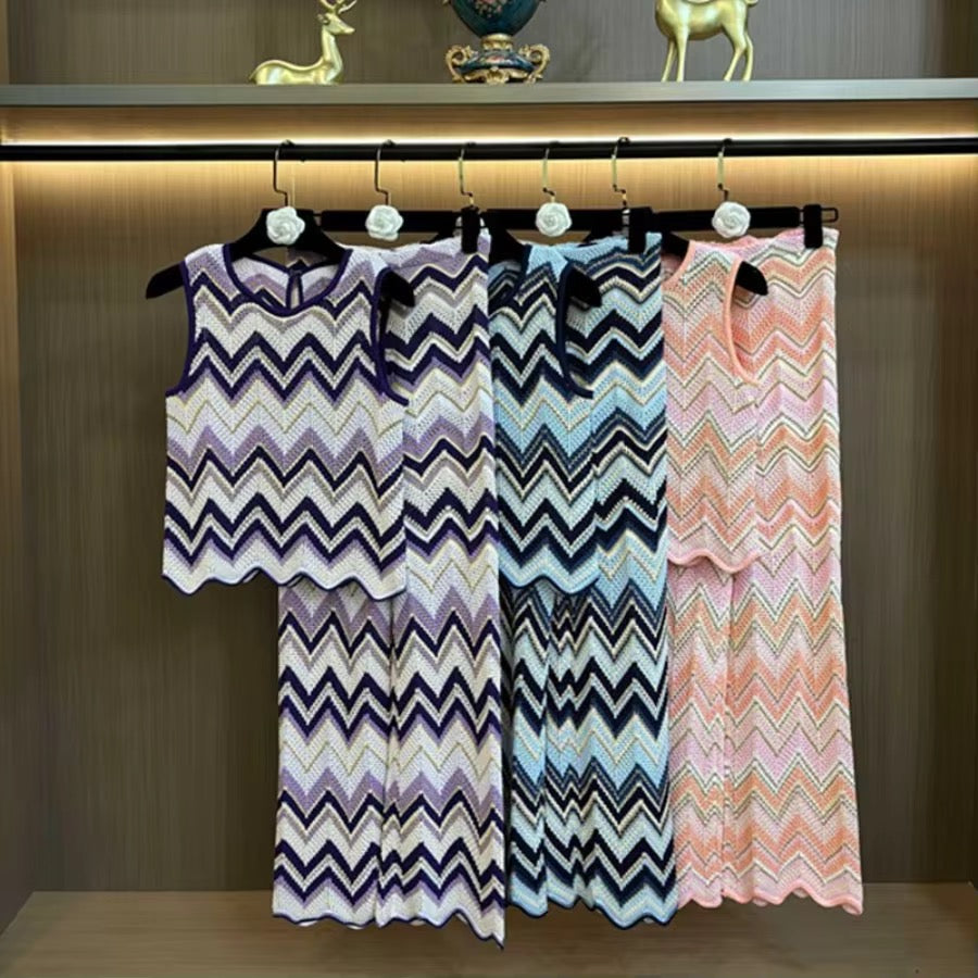 Knit chevron set