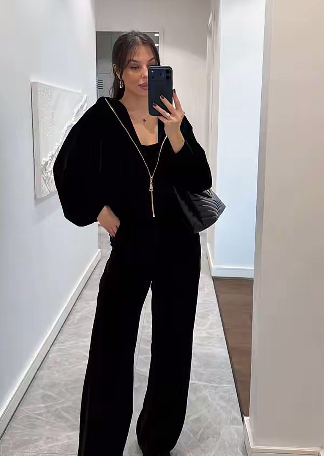 Velvet zip set