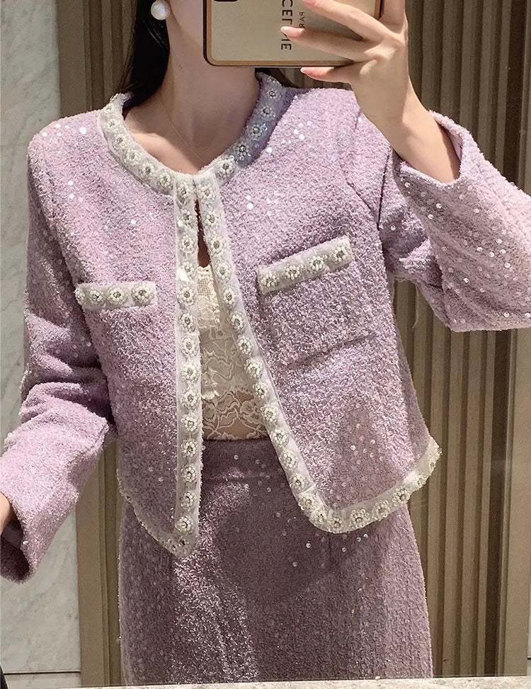 Sequin tweed set