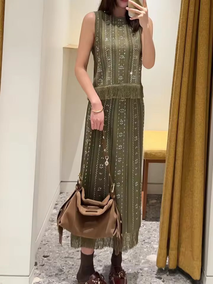 Embellished knit set
