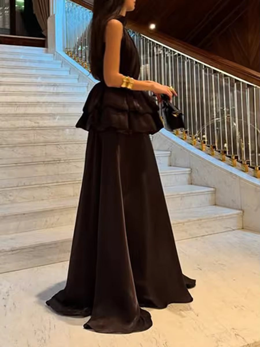 Sleeveless ruffle dress