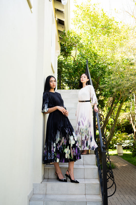 Floral pleated dress