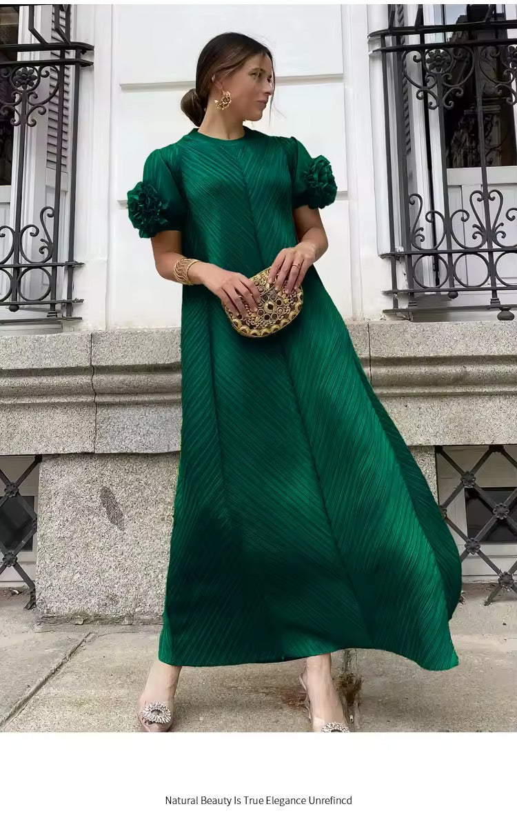 3D sleeve pleated dress