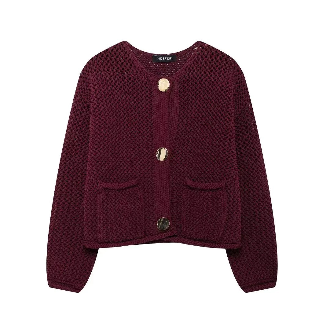 Knit button cardigan