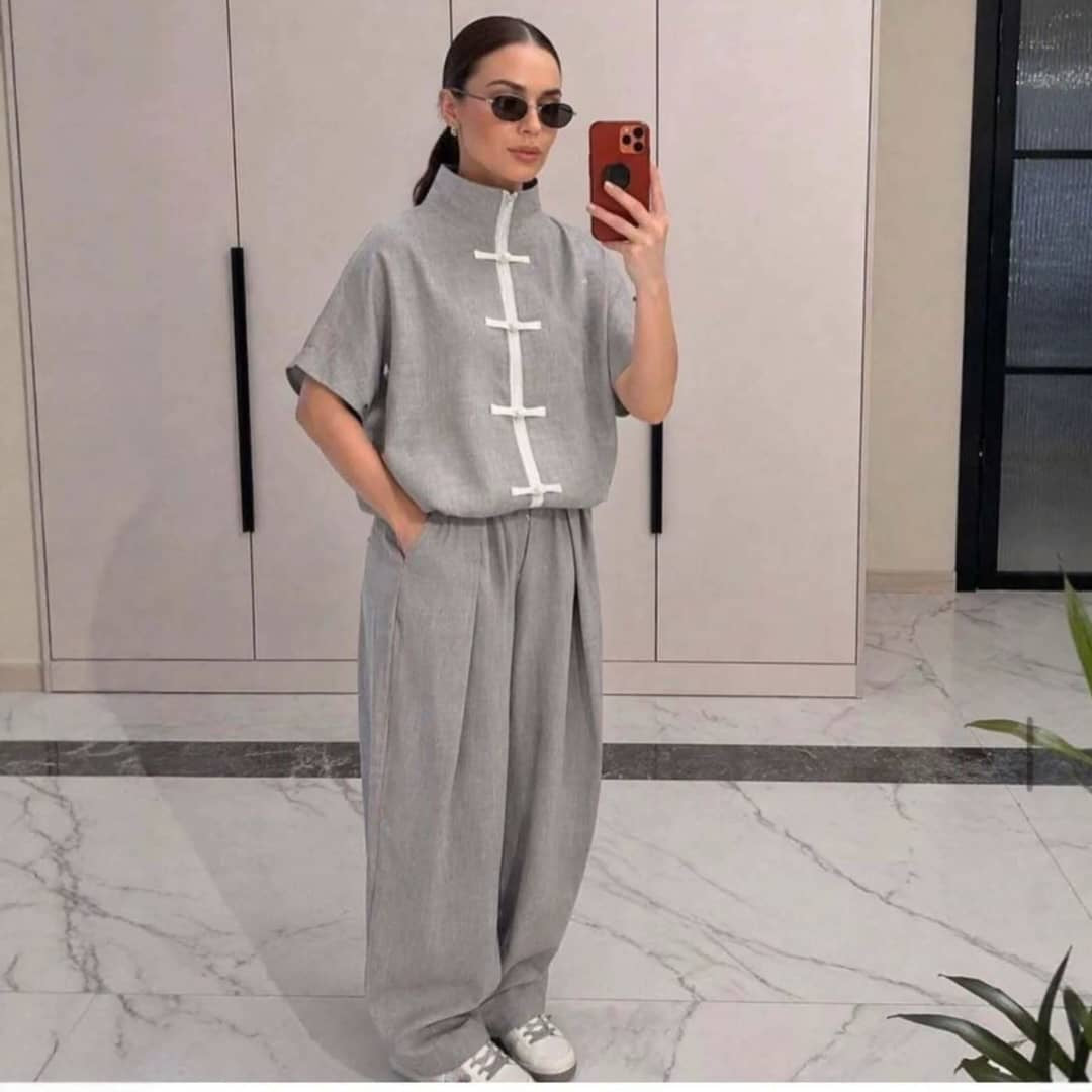 Short sleeve mandarin set
