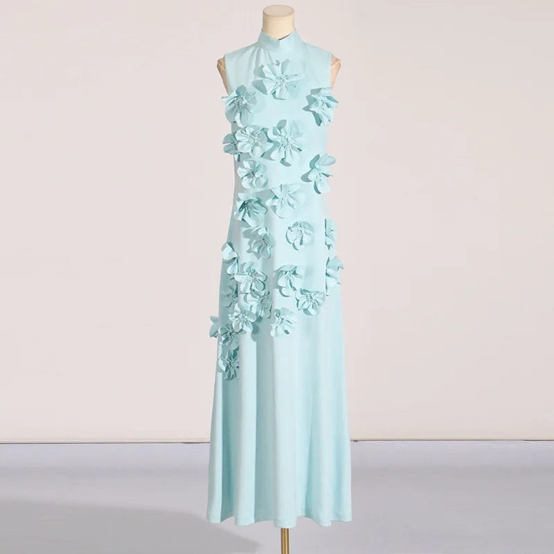 3D flower applique dress