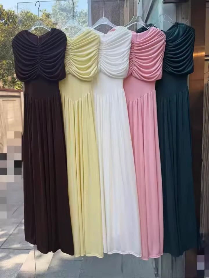 Draped knitted fitted dress