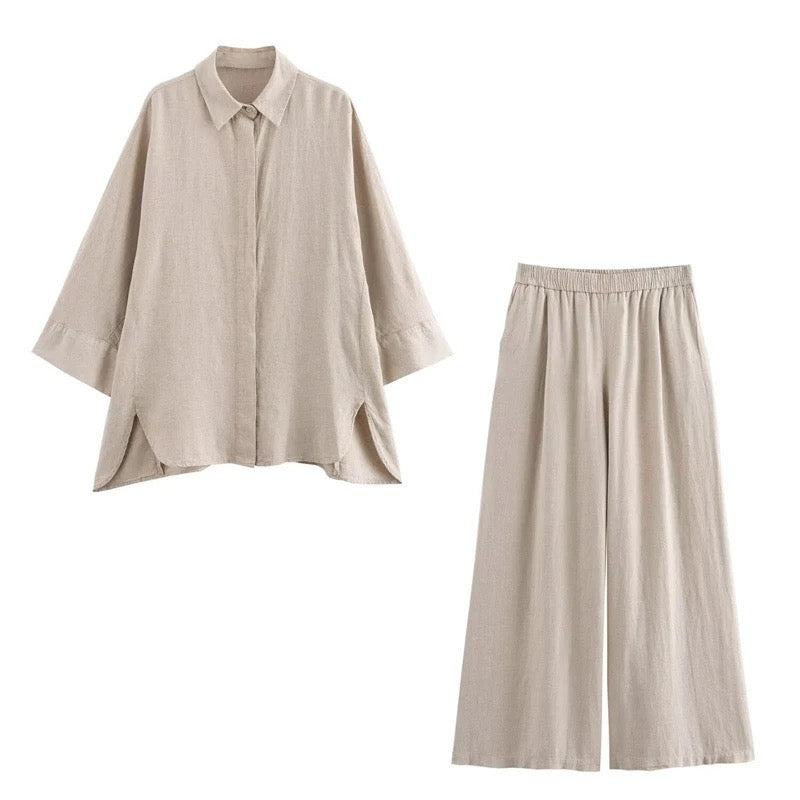 Linen shirt and pants set