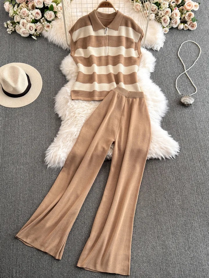 Zip up knit set