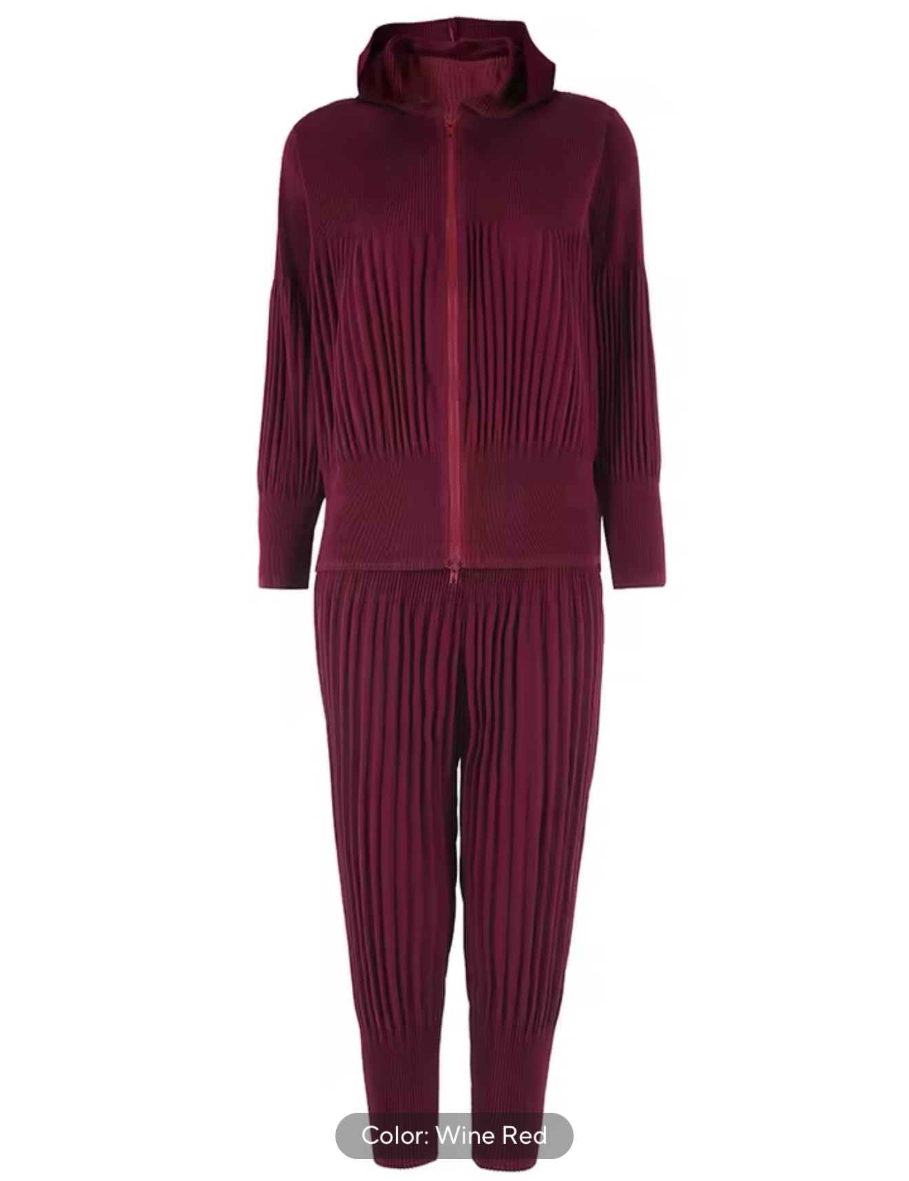 Pleated jacket & pants tracksuit