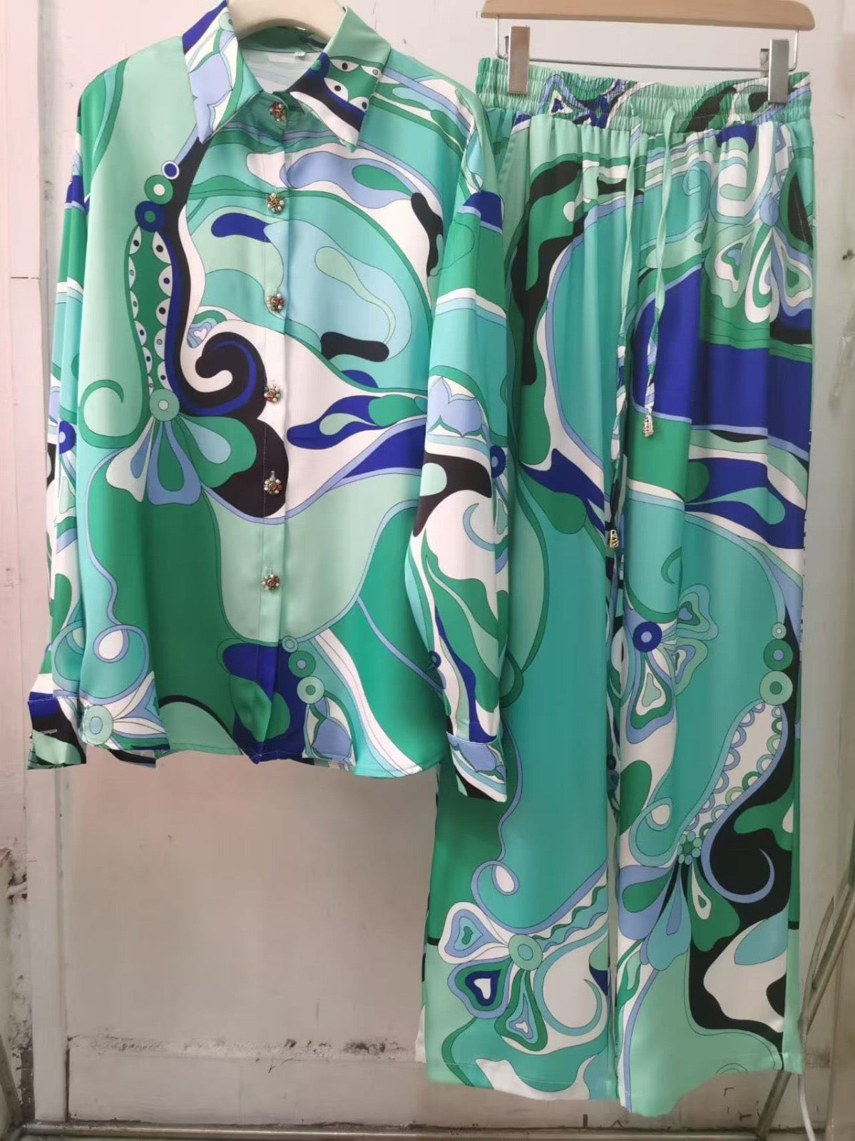 Satin printed co ord set